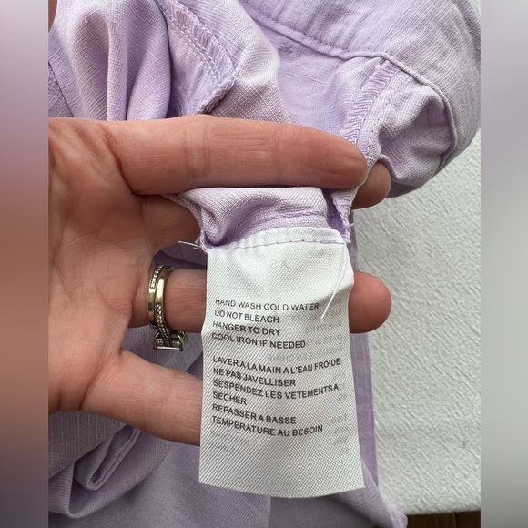 Sophie Rue Pleated Straight Linen Pants in Lavendar - Picture 7 of 11